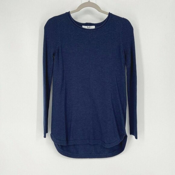 Magaschoni Sweater Women's Size Small Navy‎ Crew Neck Long Casual Oversize - Picture 1 of 8